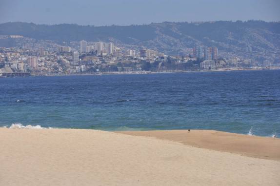 A praia de Viña del Mar, no Chile